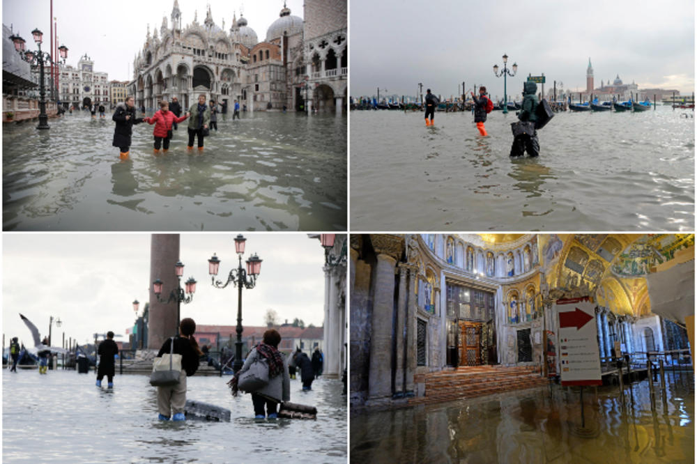 VANREDNO STANJE U VENECIJI: Ovakav potop ih nije zadesio u poslednjih 50 godina, više od 80 odsto grada pod vodom! Stubovi čuvene bazilike ozbiljno oštećeni (VIDEO)