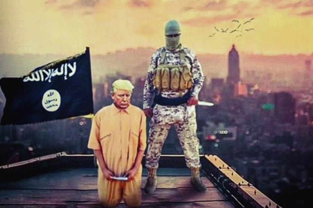 DŽIHADISTI JEZIVOM FOTOMONTAŽOM NAJAVLJUJU NAPAD NA TRAMPA: Ne mire se sa Bagdadijevom smrću! Teroristi Islamske države objasnili kako će likvidirati svetske lidere, predsednik SAD se ne obazire!