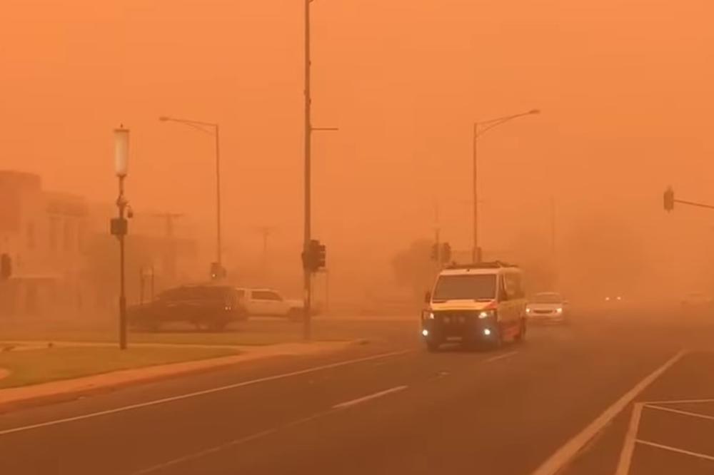 APOKALIPTIČNE SCENE U AUSTRALIJI: Nebo potpuno narandžasto, prže se na 40 stepeni, a leto tek stiže! (VIDEO)