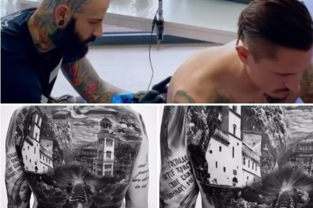 CELA LEĐA PREKRIVENA SRPSKIM SVETINJAMA: Brutalna tetovaža slavnog srpskog fudbalera (VIDEO)
