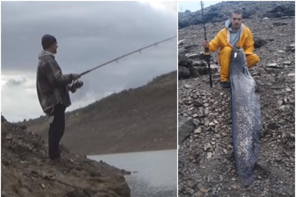 SINIŠA UPECAO SOMA OD 2 METRA: Iz Bilećkog jezera izvukao grdosiju tešku 50 kila (VIDEO)