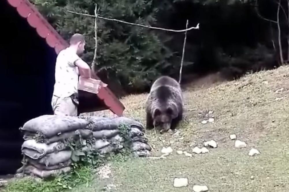 NE PROPUŠTA NIJEDAN OBROK: Medved redovno dolazi na ručak do restorana na Igmanu! (VIDEO)