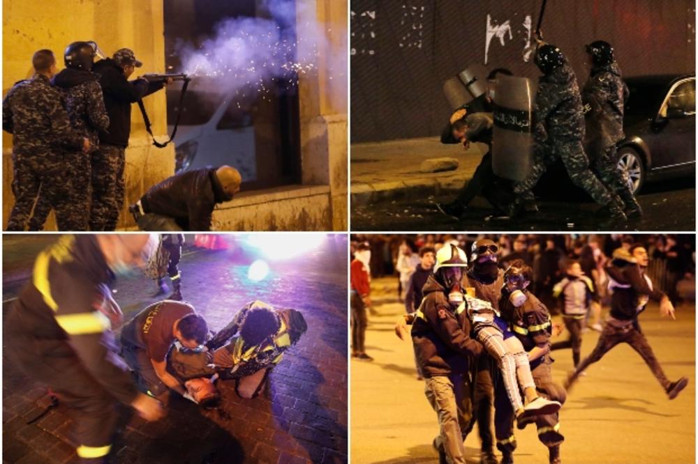 RAT U BEJRUTU: Policajci tukli demonstrante, zasuli ih suzavcem i vodenim topovima (FOTO, VIDEO)
