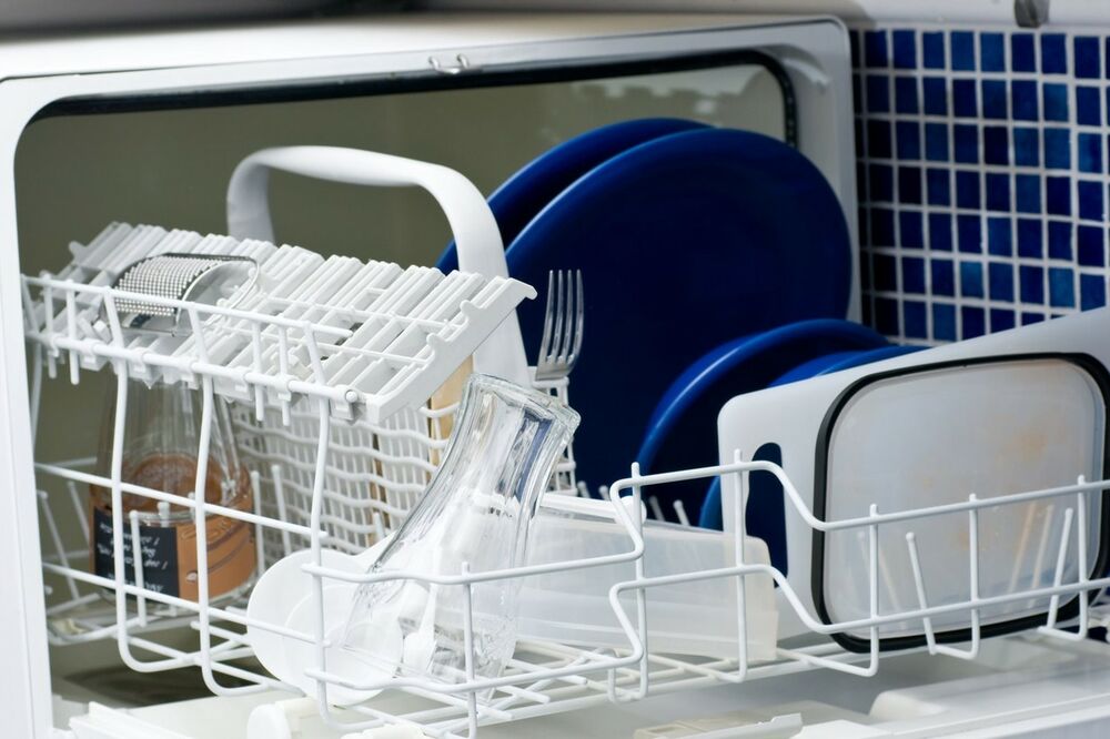 mašina za sudove, žena, pranje, čišćenje