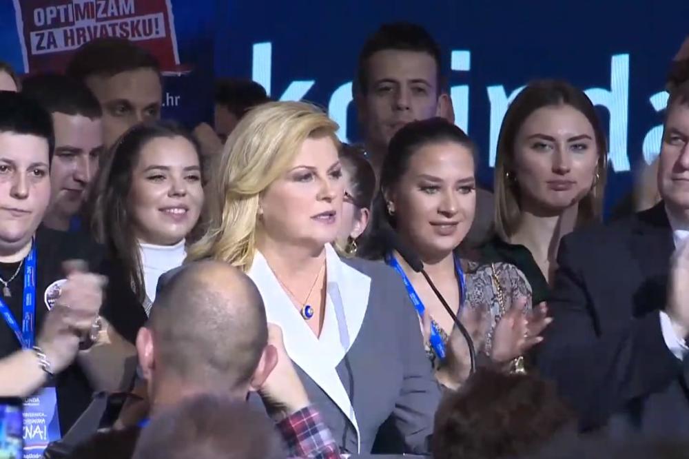 KOLINDA I U DRUGI KRUG IDE UZ USTAŠKE PESME: Evo kako se predsednica Hrvatske obratila pristalicama (VIDEO)