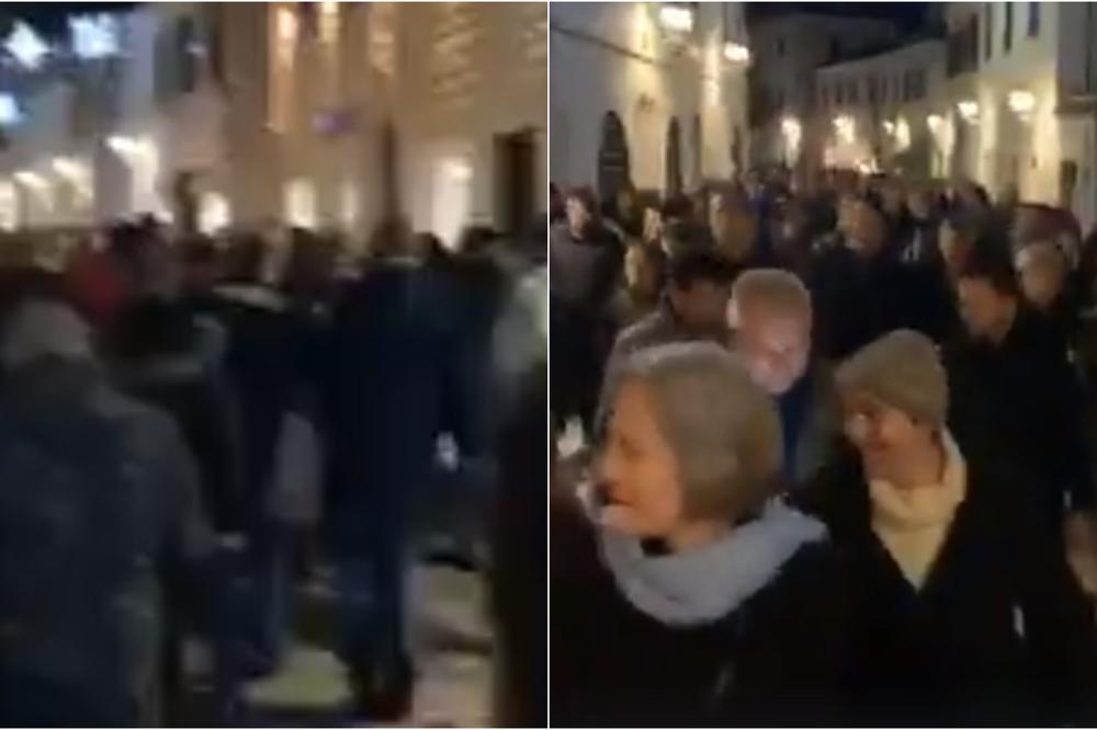 HERCEG NOVI NA NOGAMA: Dostojanstveno za srpske manastire: Mi smo Hristovi i na nama je da branimo Hrista (VIDEO)