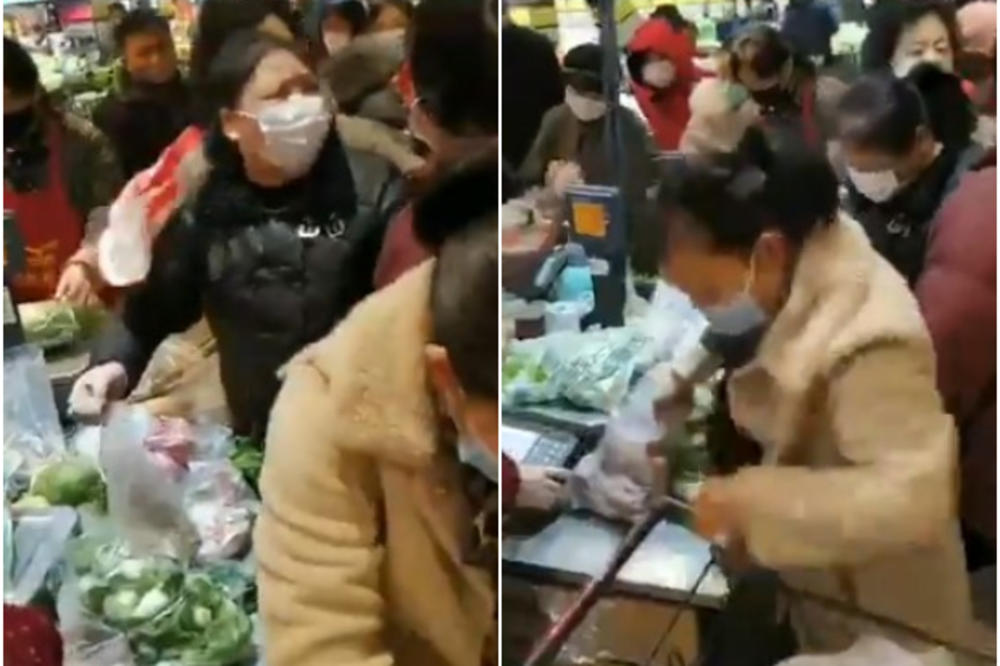 CEO GRAD ODSEČEN, CENE SKOČILE U NEBO: Haos u kineskim marketima, žene se biju zbog robe na kasi (VIDEO)