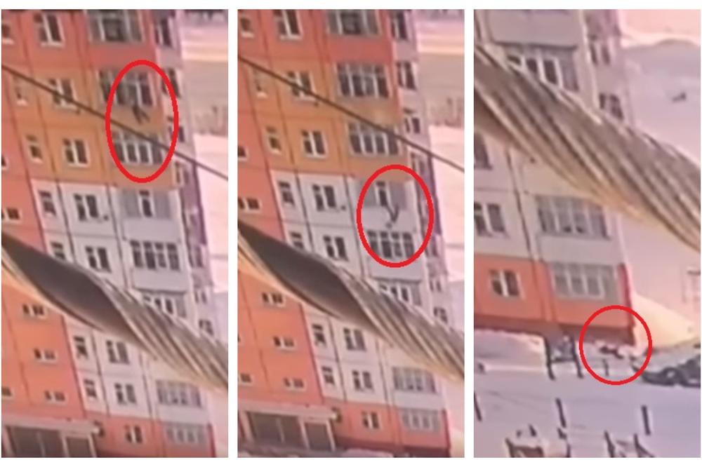 ČUDO U SIBIRU: Žena pala sa 9. sprata, ustala i otišla! (UZNEMIRUJUĆI VIDEO)