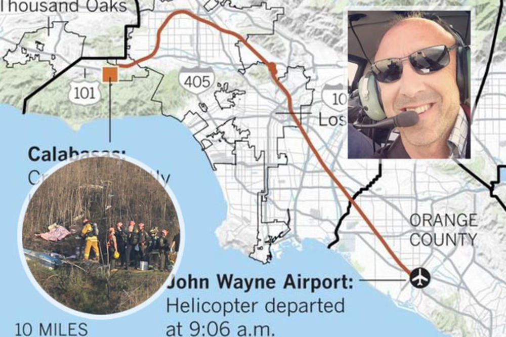 LET SMRTI KOBIJA BRAJANTA: Američki stručnjaci izneli detaljnu REKONSTRUKCIJU leta i pada helikoptera! (FOTO)