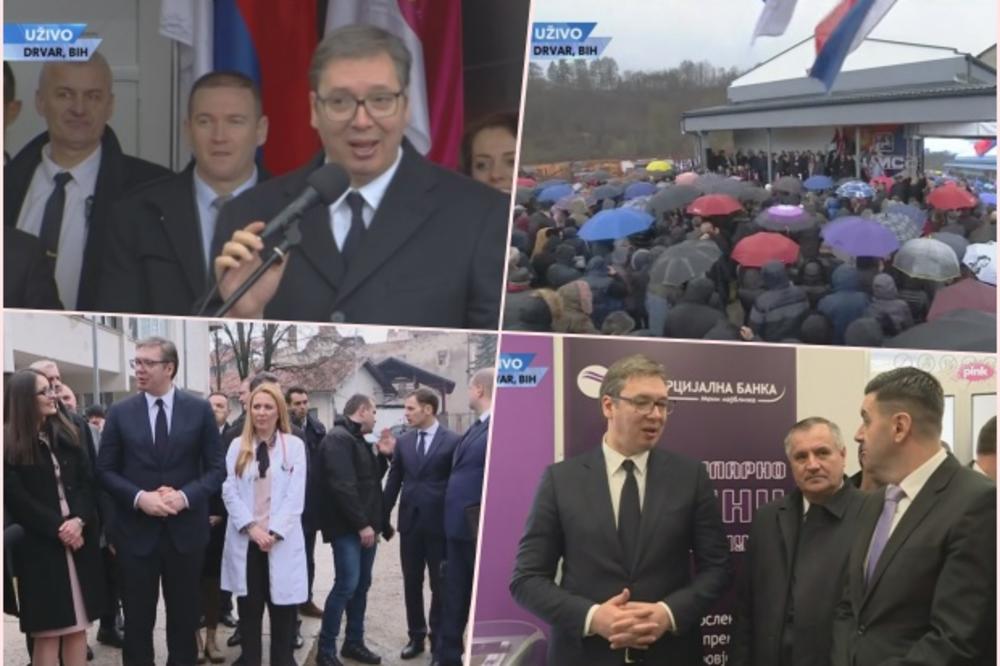 UŽIVO VUČIĆ U DRVARU, EVO KAKO JE DOČEKAN: Na Srbiju uvek možete da računate, pripadamo istom srpskom narodu! (VIDEO)