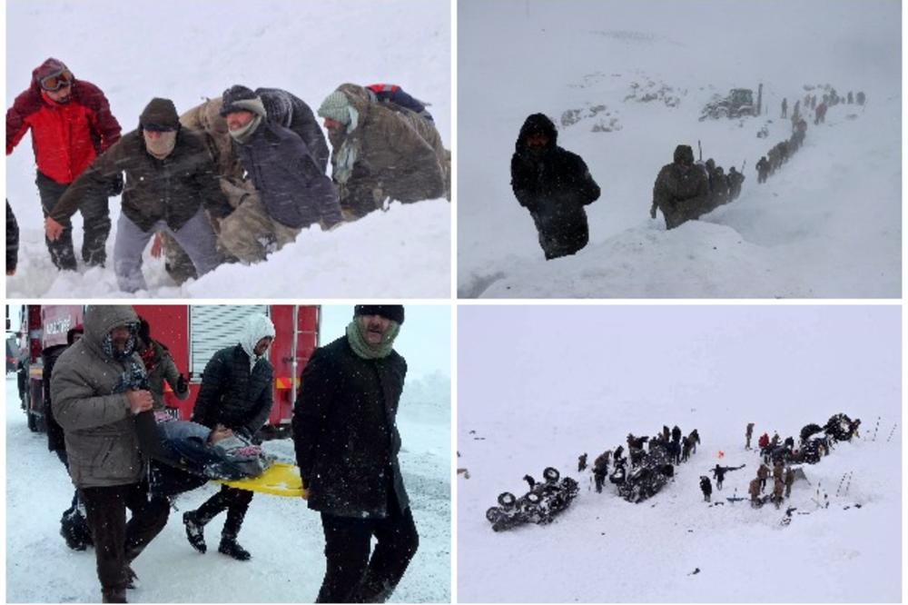 HOROR U TURSKOJ: Spasioci tražili žrtve lavine kada ih je pogodilo drugo obrušavanje snega! (VIDEO, FOTO)