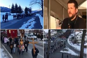 ODBRANA SVETINJA I NA -11: Ustala Crna Gora, u Andrijevici deca predvode litiju, otac Gojko Perović u Kotoru (VIDEO)