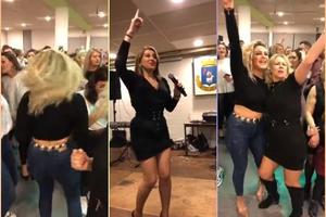 DOTUKLE JE U BRISELU! Kraljicu dobre zabave Viki Miljković zasenile dve PLAVUŠE iz publike (VIDEO)