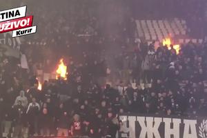 GROBARI DIVLJAJU NA JUŽNOJ TRIBINI: Navijači Partizana zapalili stadion Rajko Mitić! KURIR TV