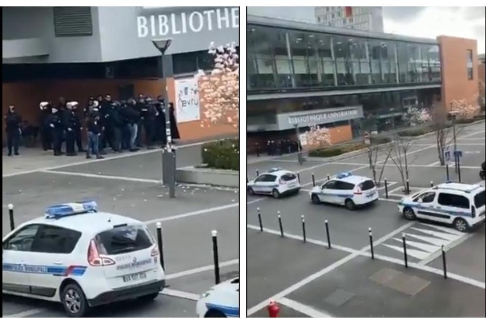 TALAČKA KRIZA U FRANCUSKOJ: Naoružan muškarac sa BOMBOM upao u biblioteku na univerzitetu u Evriju! VIDEO