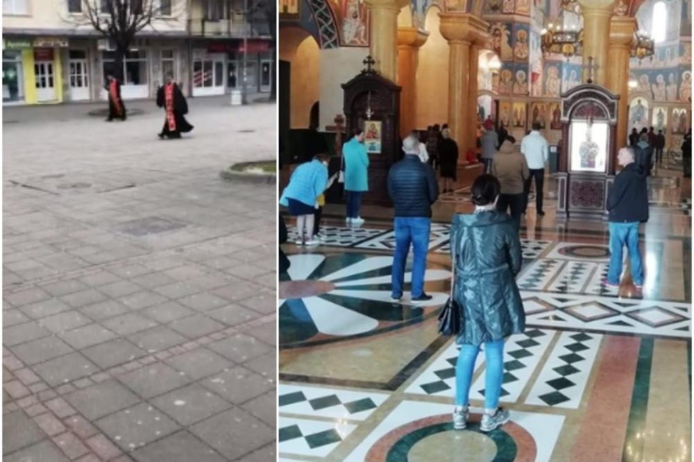 KORONA UTIČE I NA VERNIKE: Liturgije u Crnoj Gori služene i napolju, stoji se u razmacima, osveštane beranske ulice