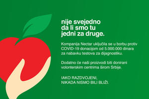Kompanija Nectar donira 5 miliona dinara za nabavku testova za dijagnostiku COVID -19