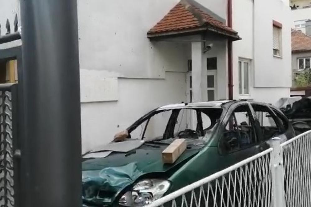 JAKA EKSPLOZIJA RANOM ZOROM NA DUŠANOVCU: Bačena bomba u dvorište porodične kuće, parkirani auto skroz izgoreo (FOTO)