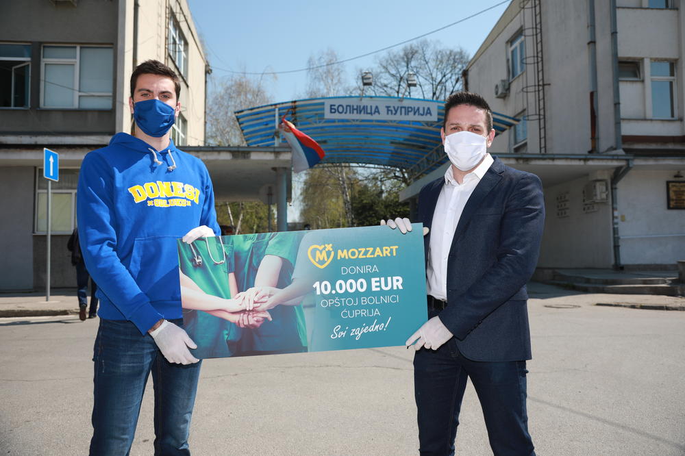 Mozzart donirao više od milion dinara Opštoj bolnici u Ćupriji