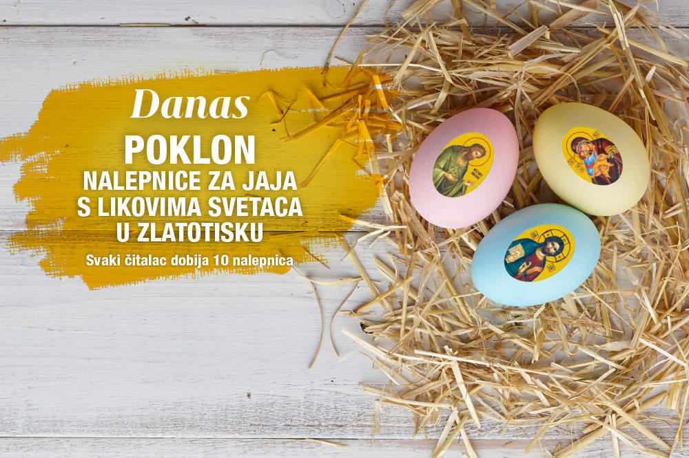 DANAS POKLON U KURIRU: Nalepnice za uskršnja jaja s likovima svetaca u zlatotisku