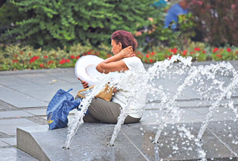 vrućina, topla vremene, fontana