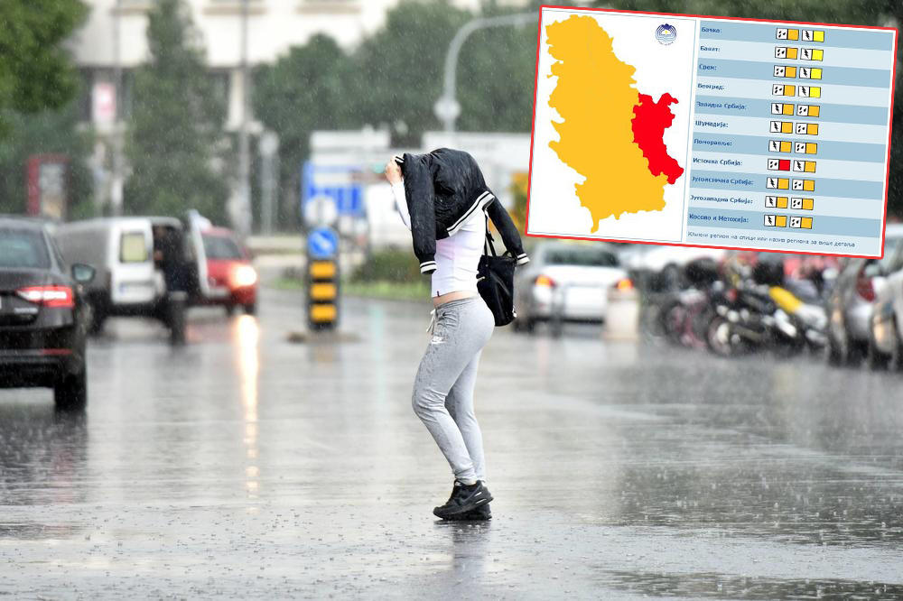 PAŽNJA, NA SNAZI NOVO UPOZORENJE NA NEPOGODE U SRBIJI: Boru prete najobilnije padavine! Širom zemlje grad i grmljavina