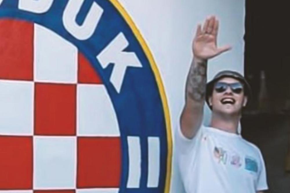 USTAŠKI SKANDAL GRADONAČELNIKOVOG SINA: Veliki navijač Hajduka nacističkim pozdravom pozirao pored klupskog grba!