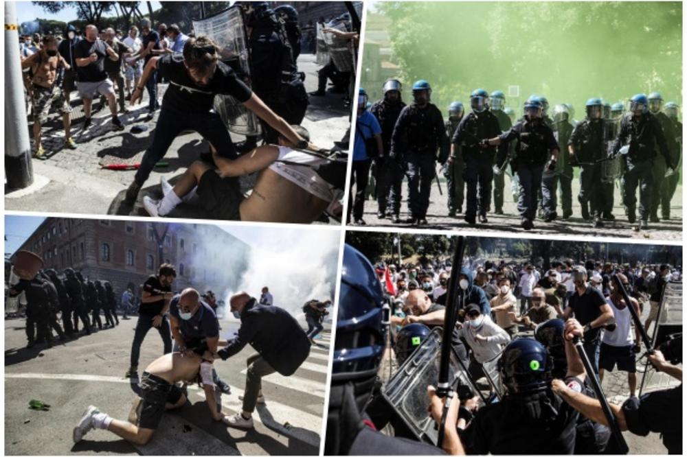 HAOS U RIMU: Neofašisti se više ne povlače pred policijom! Na udaru i novinari! (FOTO, VIDEO)