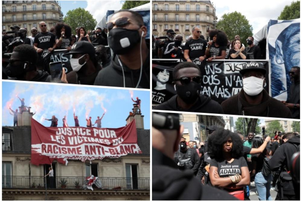 ULICE PARIZA OPET PUNE SUZAVCA: Hiljade demonstrirale protiv rasizma, policija upotrebila silu (VIDEO), FOTO)
