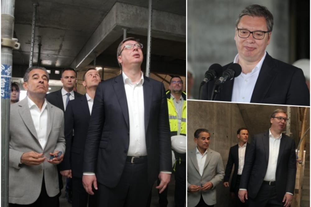 VUČIĆ U OBILASKU BEOGRADA NA VODI: Ponosan sam na ovo gradilište, Kula Beograd gotova za 15 meseci FOTO, VIDEO