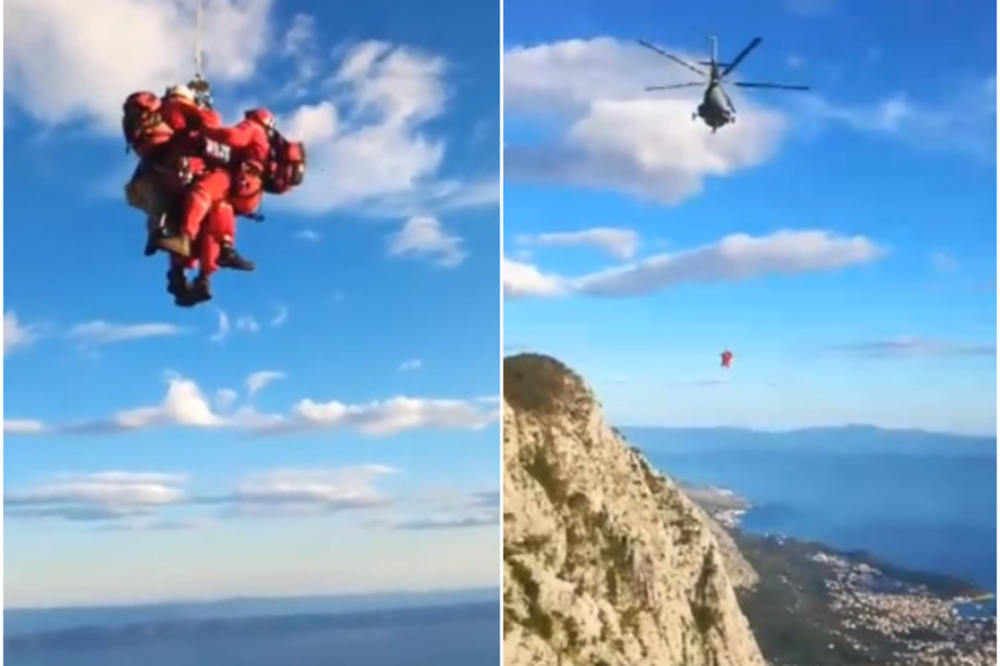 ISKUSNE PENJAČE NA BIOKOVU UHVATILO SNAŽNO NEVREME: Pogledajte dramatično spasavanje helikopterom (VIDEO)