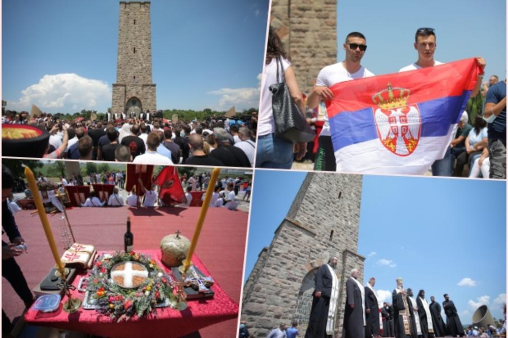 OBELEŽEN VIDOVDAN NA GAZIMESTANU Preko 1.000 ljudi došlo da oda počast KOSOVSKIM JUNACIMA! Viore se SRPSKE ZASTAVE FOTO