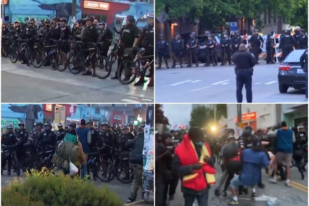 POLICIJA UŠLA U OKUPIRANU ZONU SIJETLA: Pohapsili sve koji su se pobunili, raščistili sve pred sobom (VIDEO)