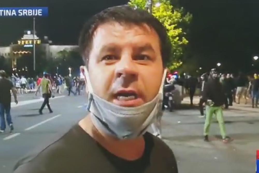 J... VAM ĐILAS I ŠOLAK MATER: Besni demonstrant psovao u kameru N1 (VIDEO)