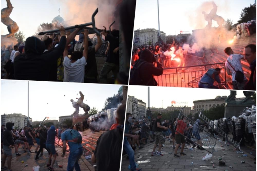 DEMONSTRATI NAPADAJU ŽANDARMERIJU I LOME SVE PRED SOBOM: Ovo su NAJRUŽNIJE scene iz Beogradu večeras! (FOTO/VIDEO)