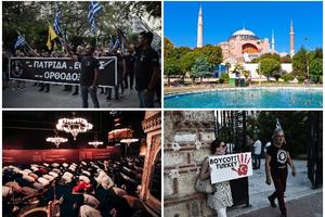 ZAOŠTRAVAJU SE ODNOSI GRČKE I TURSKE Atina i Solun na nogama zbog Aja Sofije, Turci osudili paljenje zastava na protestu