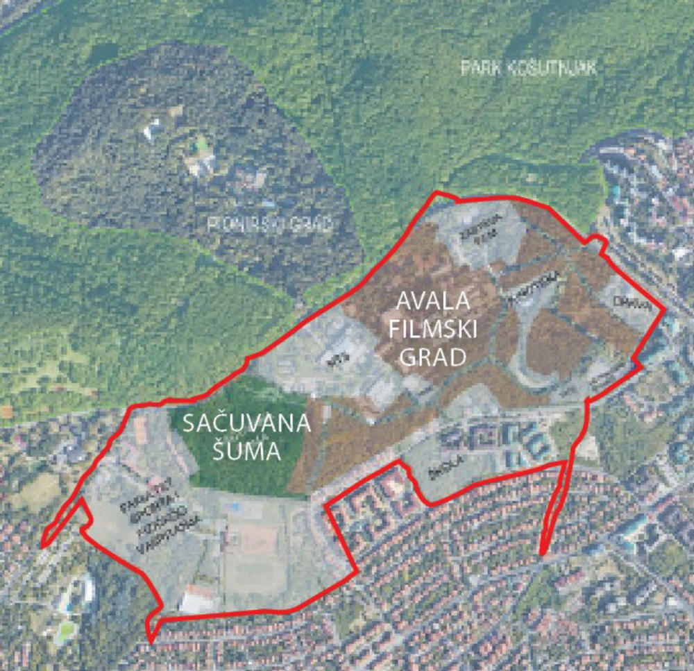 Plan Crvenom bojom označeno gde će graditi „Avala studios“ 