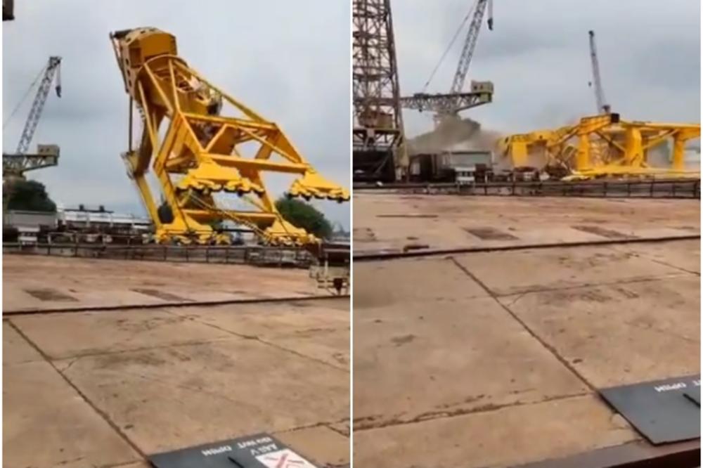 KRAN SE SRUŠIO I PAO NA RADNIKE: Kamere snimile stravičnu nesreću na brodogradilištu, stradalo 11 ljudi (VIDEO)