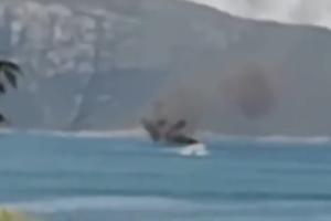 DRAMA NA CRESU: Gliser se zapalio i potonuo, putnici se spasli skokom u more (VIDEO)