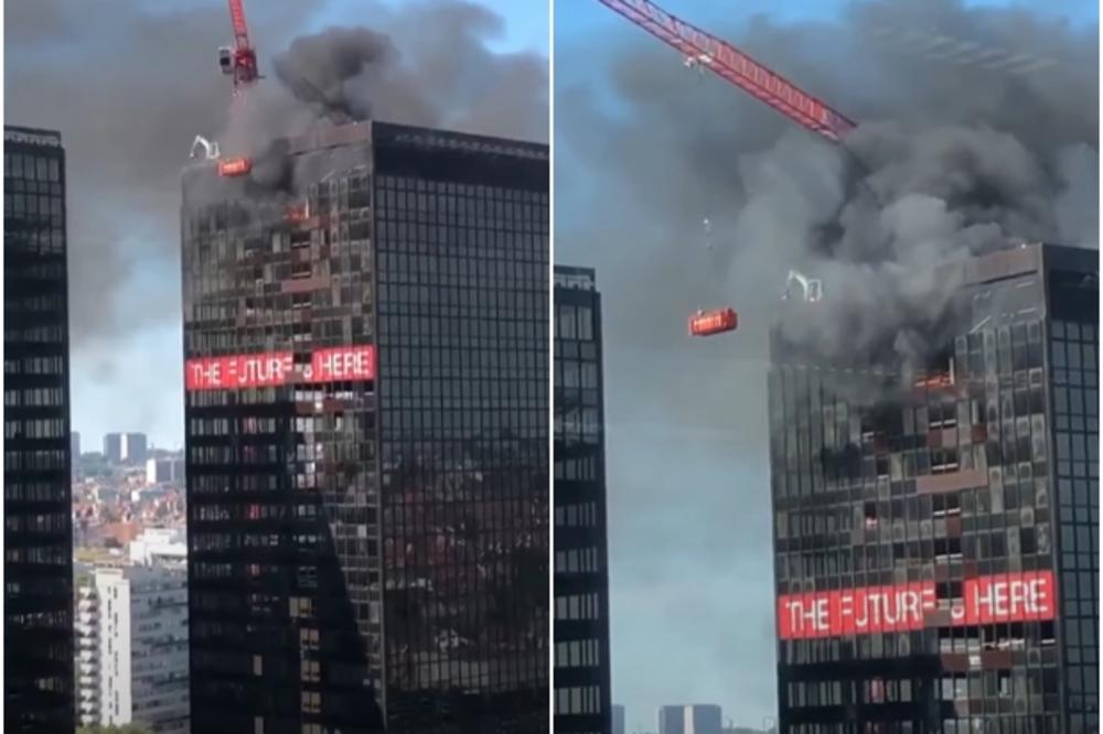 GORI SVETSKI TRGOVINSKI CENTAR USRED EVROPE! Veliki požar u Briselu, vatra buknula sa 27. sprata (VIDEO)