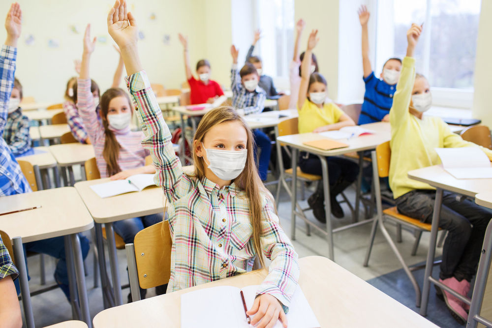 deca, škola, zaštitne maske