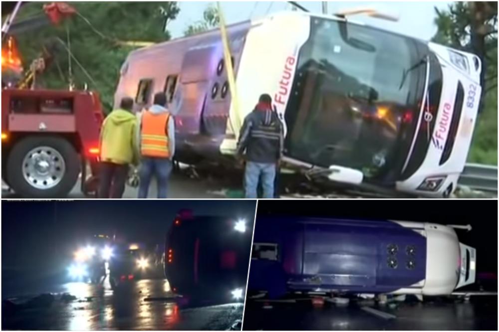 HOROR NA MEKSIČKOM AUTO-PUTU: 13 poginulih u prevrtanju autobusa nedaleko od Meksiko Sitija (VIDEO)