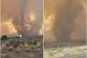 SNIMLJEN OPASAN VATRENI TORNADO: Stihija jurila 95 km na sat, već izgorelo 800 hektara (VIDEO)