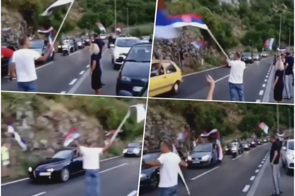 DOČEK ZA BRAĆU KAKAV DOLIKUJE: Pogledajte kako su Crnogorci sreli kolonu automobila iz Srbije! NAJEŽIĆETE SE (VIDEO)