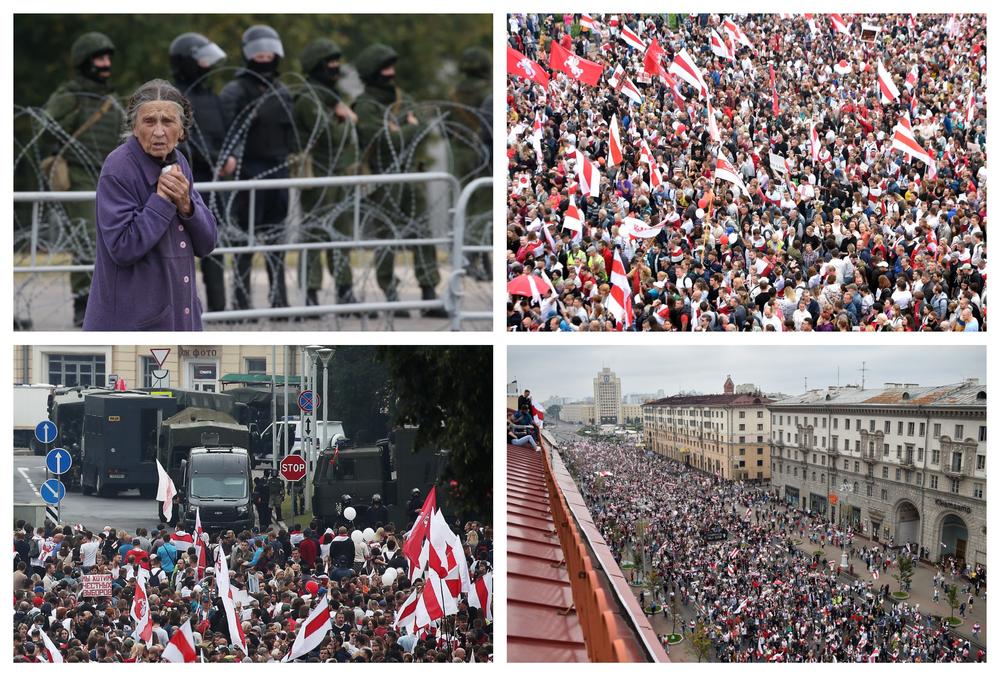 Minsk, Belorusija, protest, demonstracije