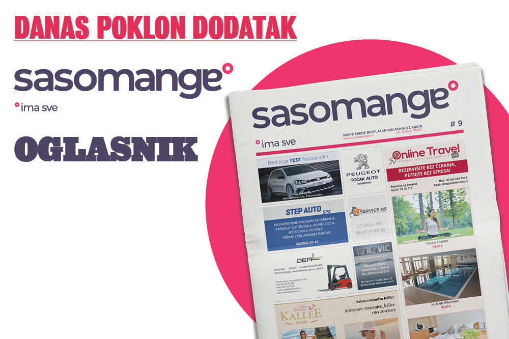 DANAS POKLON U KURIRU! SASOMANGE OGLASNIK: Više od 500 malih oglasa na 16 strana