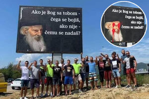 DVE CRNE GORE U JEDNOJ SLICI: I dok jedni uništavaju lik patrijarha Pavla, drugi ispravljaju BRUKU! BRAVO MOMCI! (FOTO)