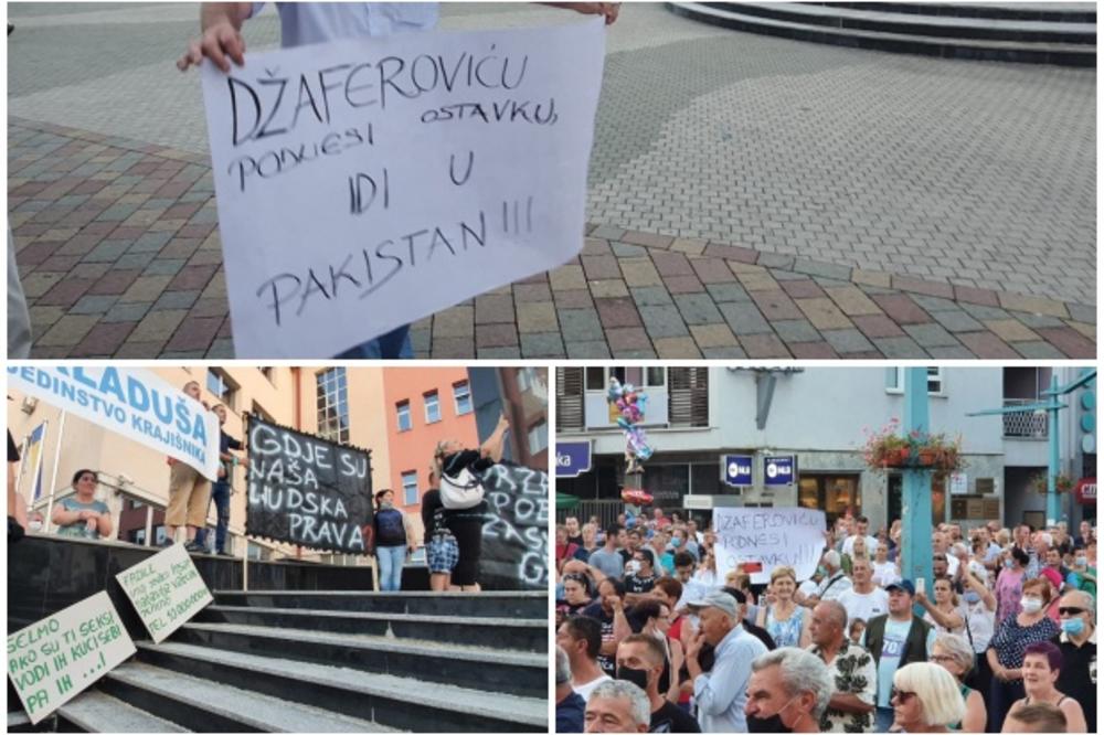 BESNI KRAJIŠNICI NA PROTESTU PORUČILI DAFEROVIĆU: Podnesi ostavku, idi u Pakistan! (FOTO)
