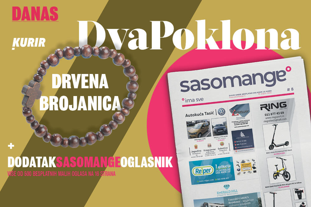 DANAS DVA POKLONA U KURIRU: Drvena brojanica i dodatak Sasomange oglasnik