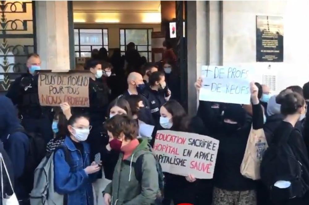 POBUNA UČENIKA U PARIZU: Đaci traže bolju zaštitu od korone, policija koristila BIBER SPREJ (VIDEO)